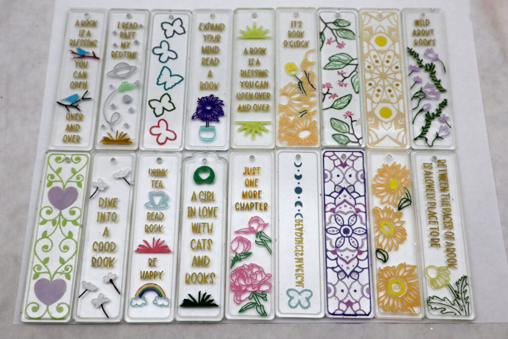 resin bookmarks bag tags
